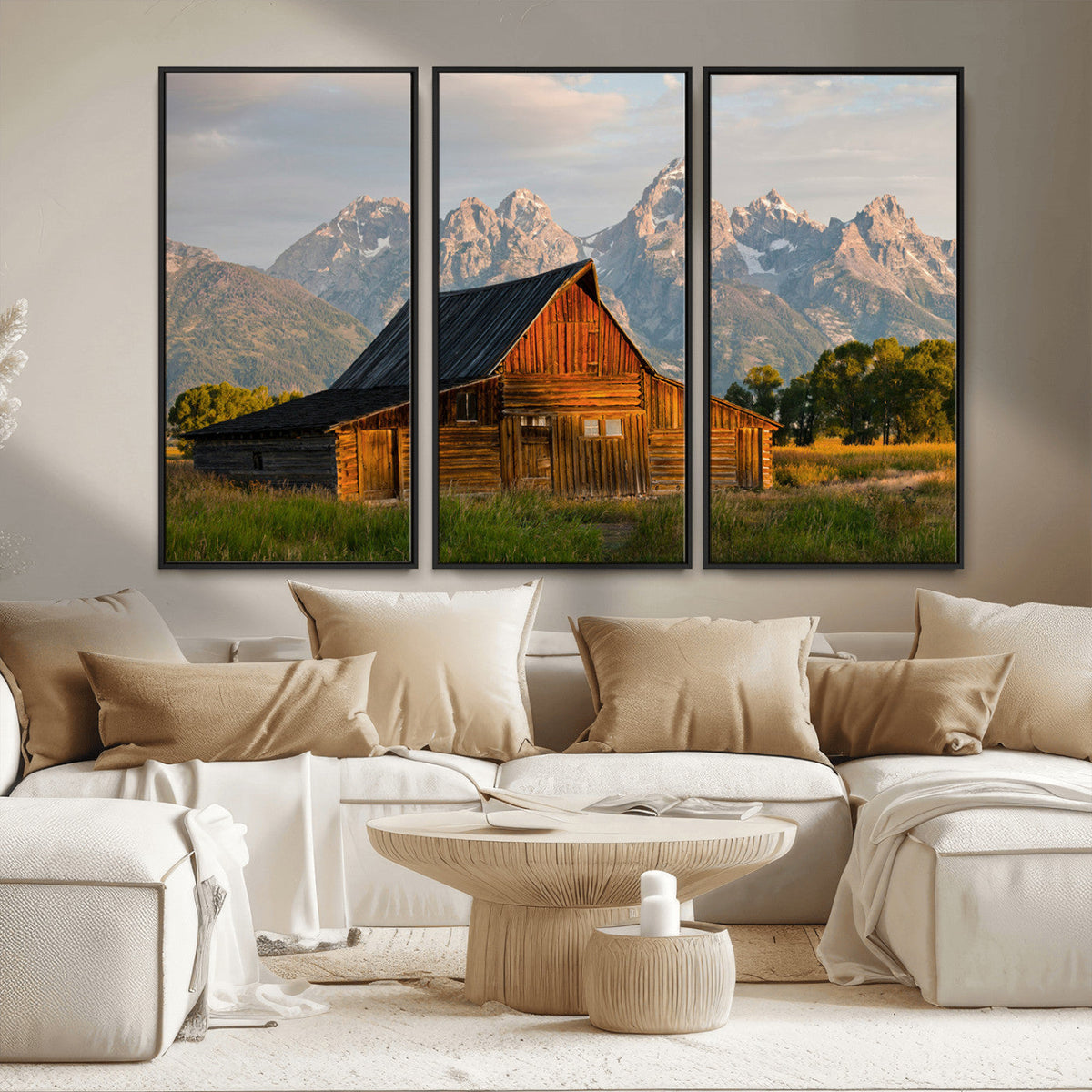 Rustic Barn Wall Art Canvas Print – Framed Grand Teton Park