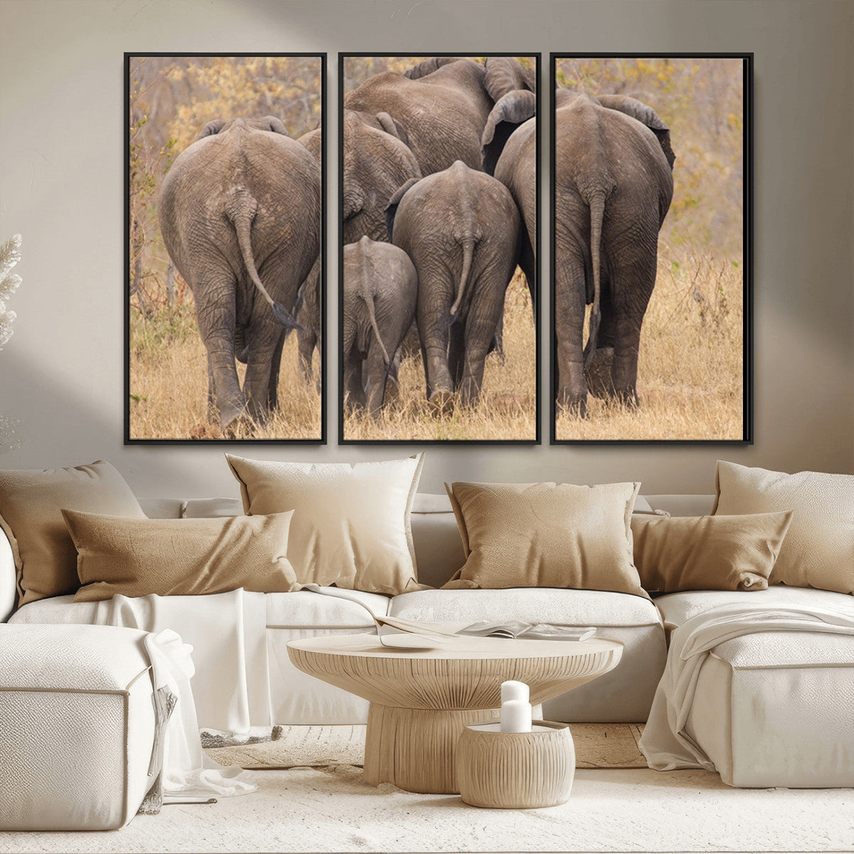 Wild Elephant Wall Art Canvas Print