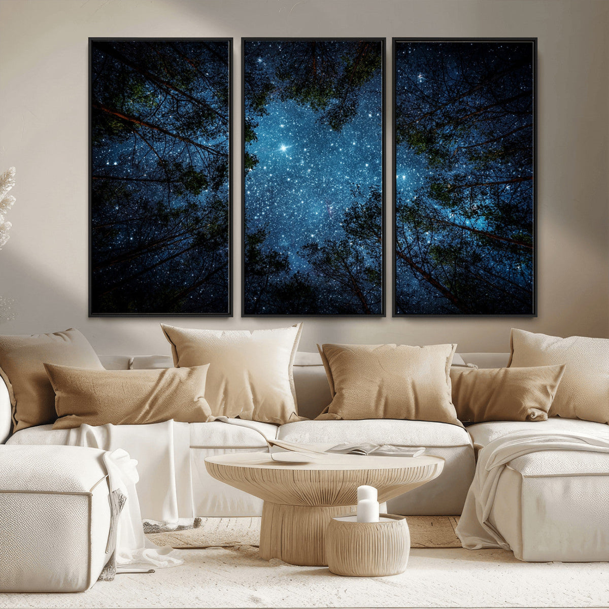 Forest and Stars Wall Art Canvas Print