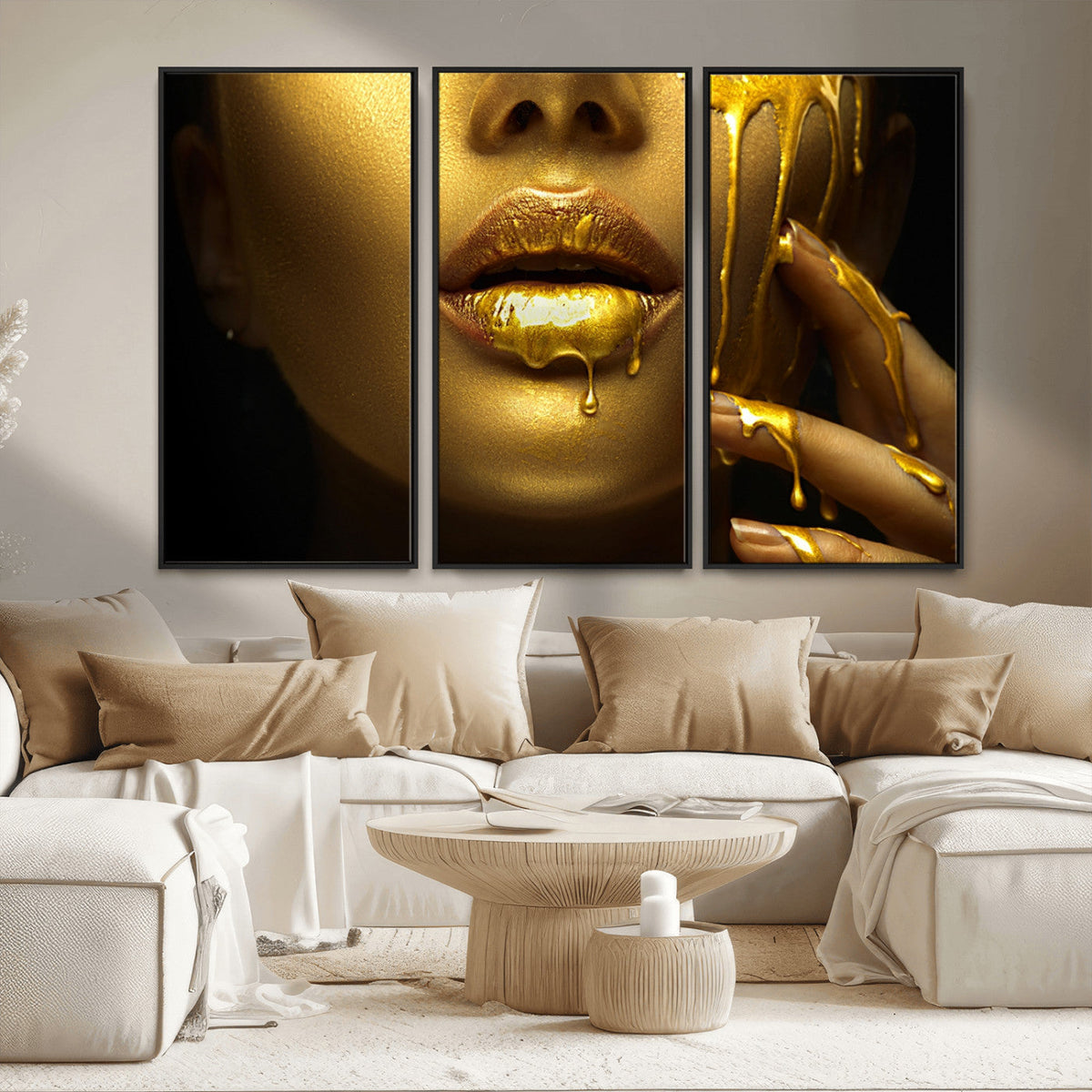 Gold and Women Wall Art Canvas Print
