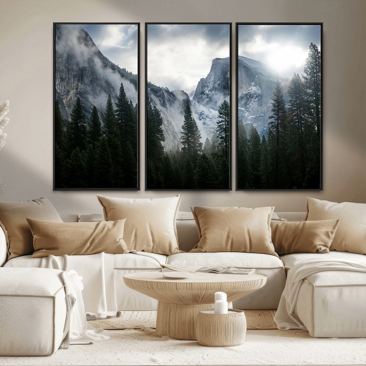Yosemite National Park El Capitan Foggy Mountain Wall Art |