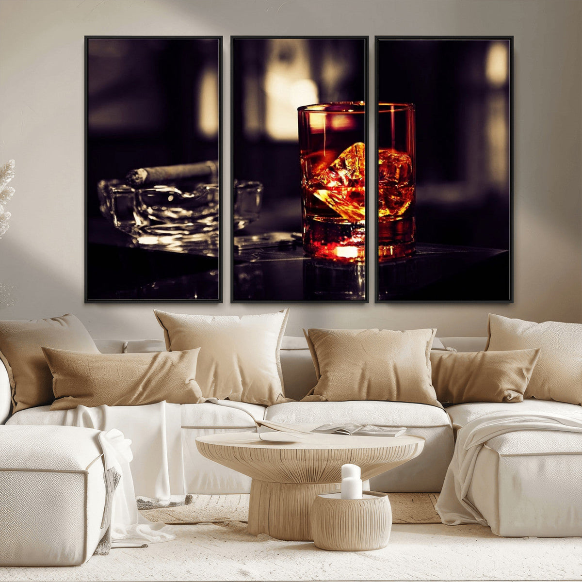 Whiskey and Cigar Canvas – Luxurious Wall Art for Home or