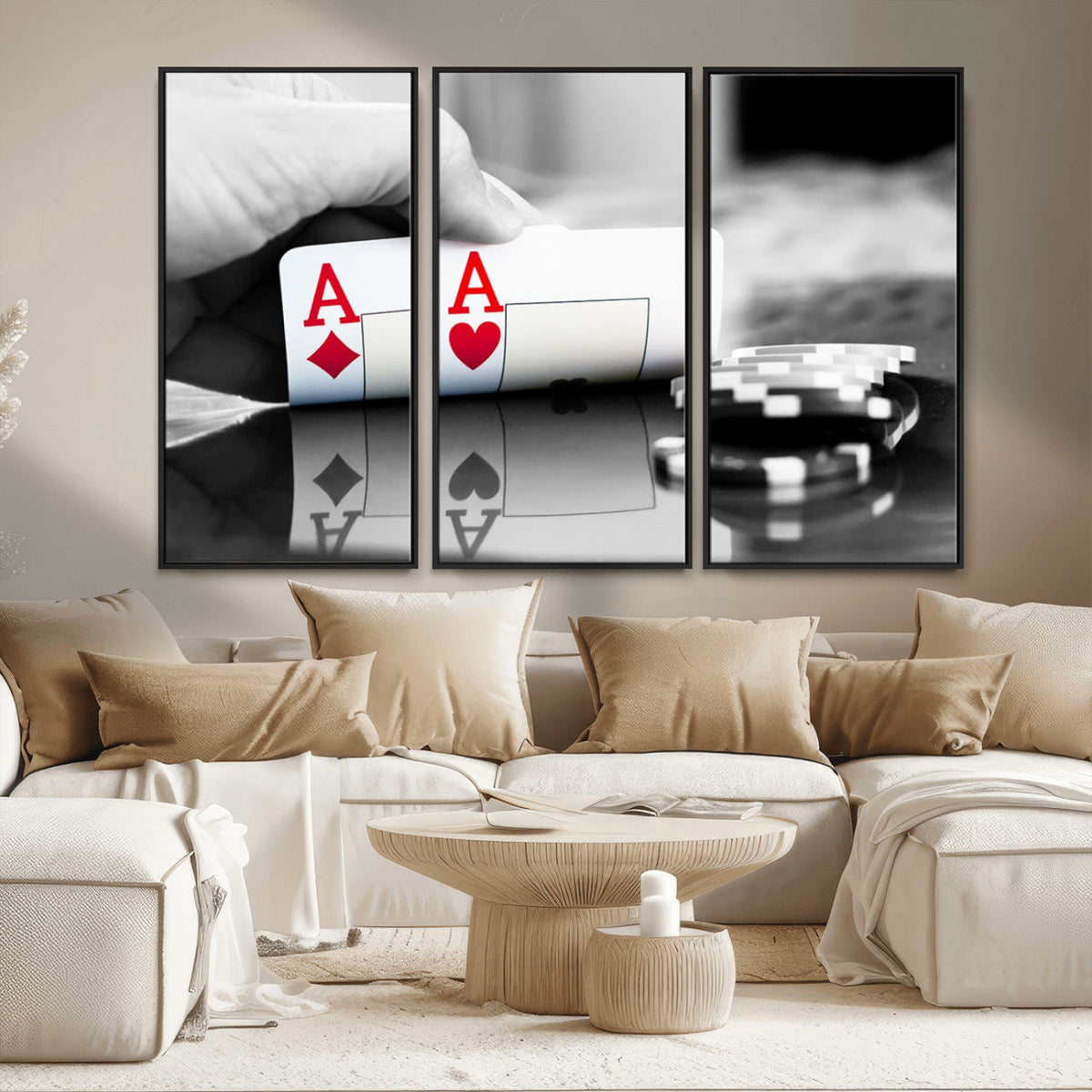 Aces Poker Art Poker Game Wall Art Canvas Print
