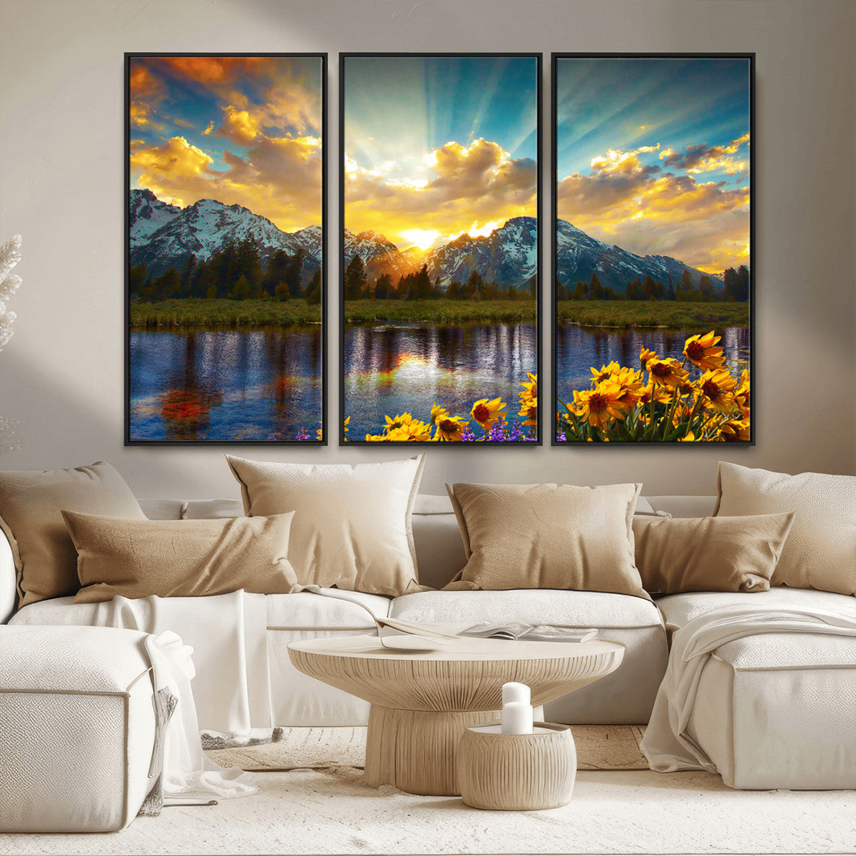 Grand Teton Park Sunrise Wall Art – Vibrant Landscape Canvas
