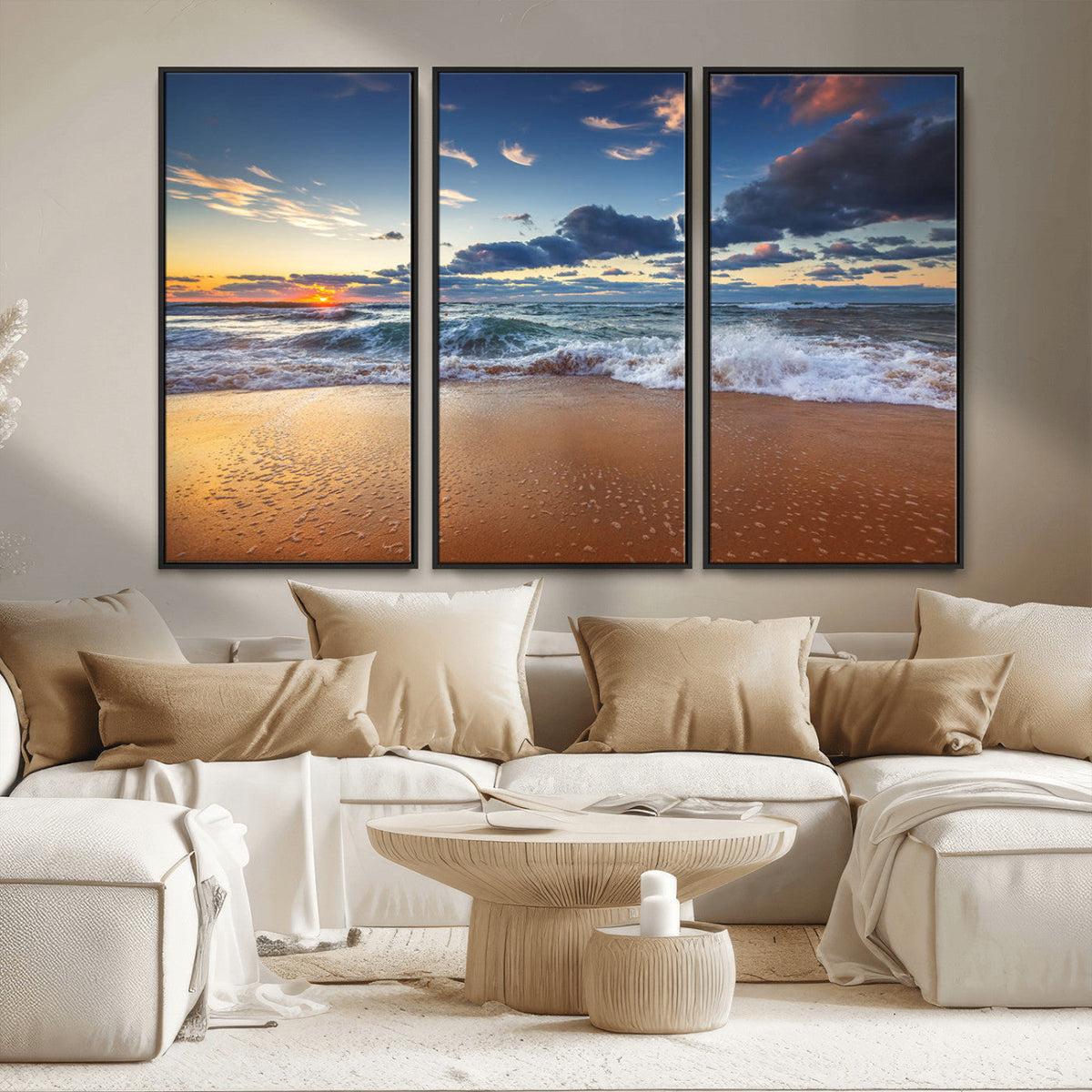 Beach Canvas Wall Art - Coastal Seascape Print for Living