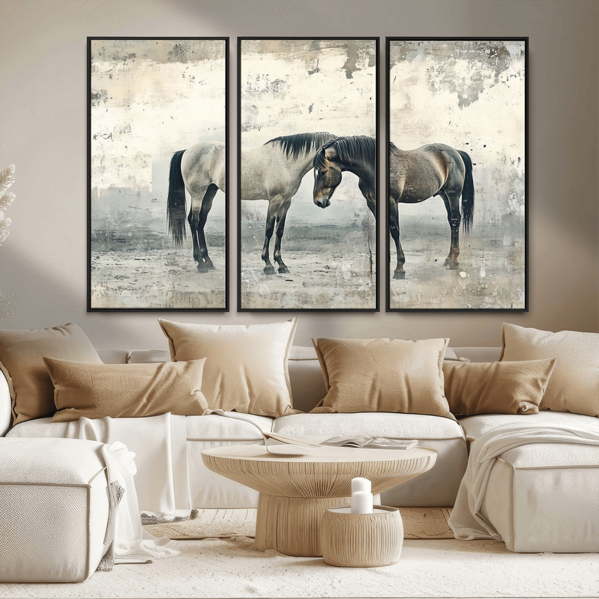 Chines Style Majestic Horses Wall Art | Ready to Hang and