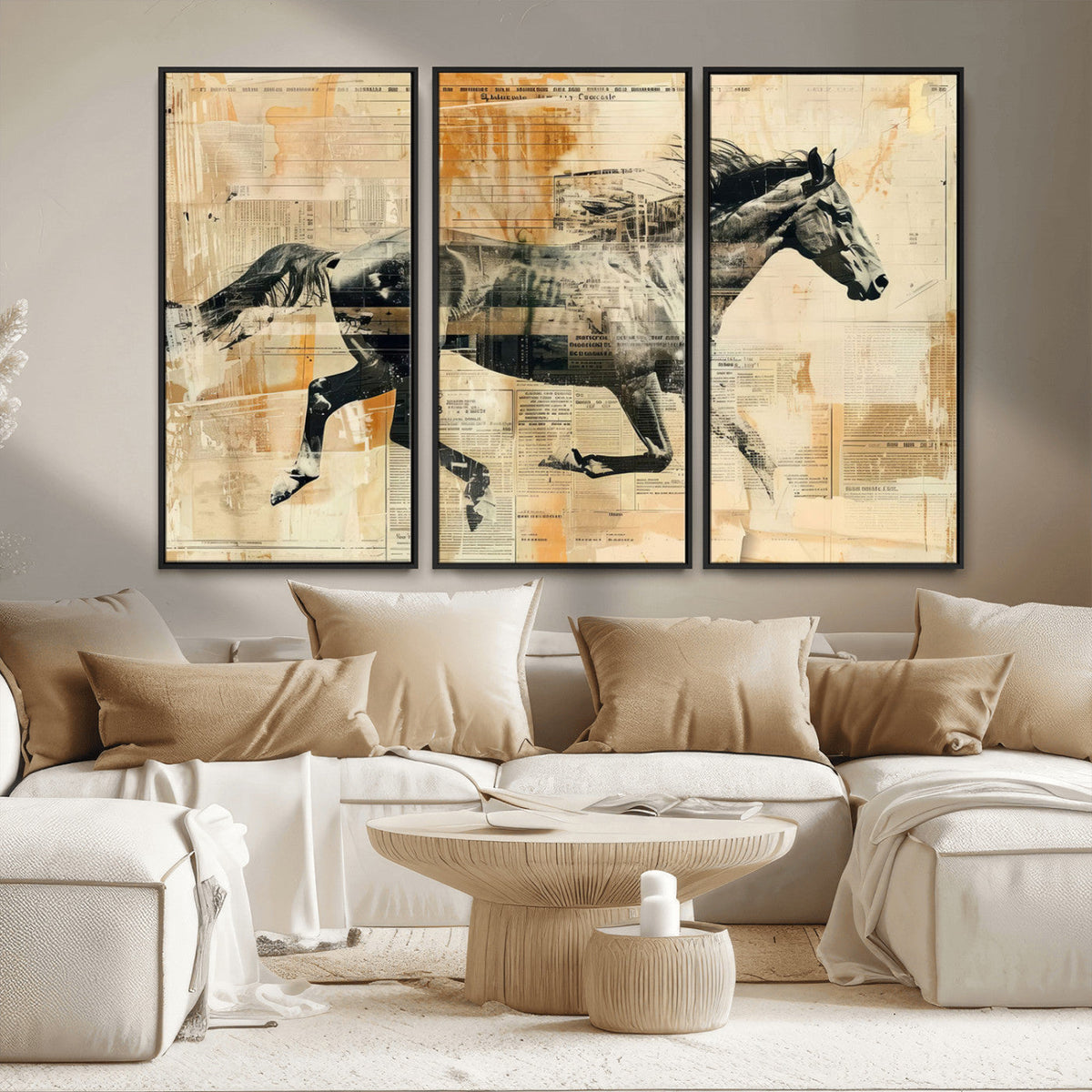 Chines Style Running Horse Western Wall Art | Farmhouse Wall