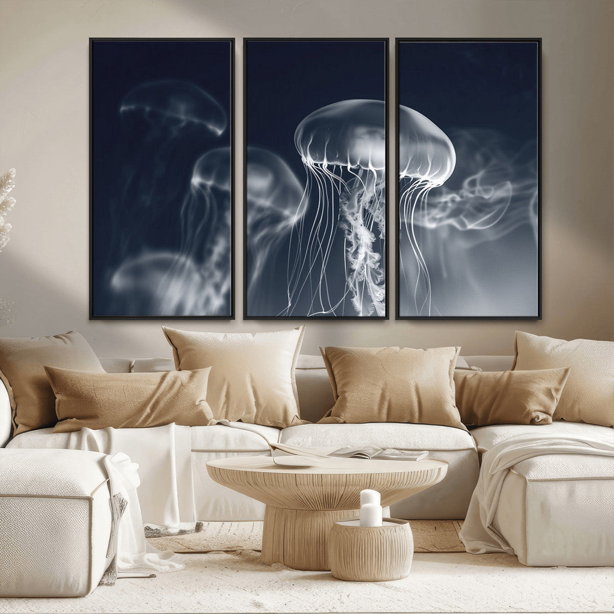 Jellyfish Wall Art Canvas Print, Modern Abstract Jellyfish