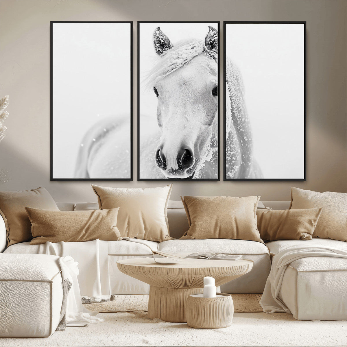 Majestic White Horse Wall Art | Ready to Hang and Framed |
