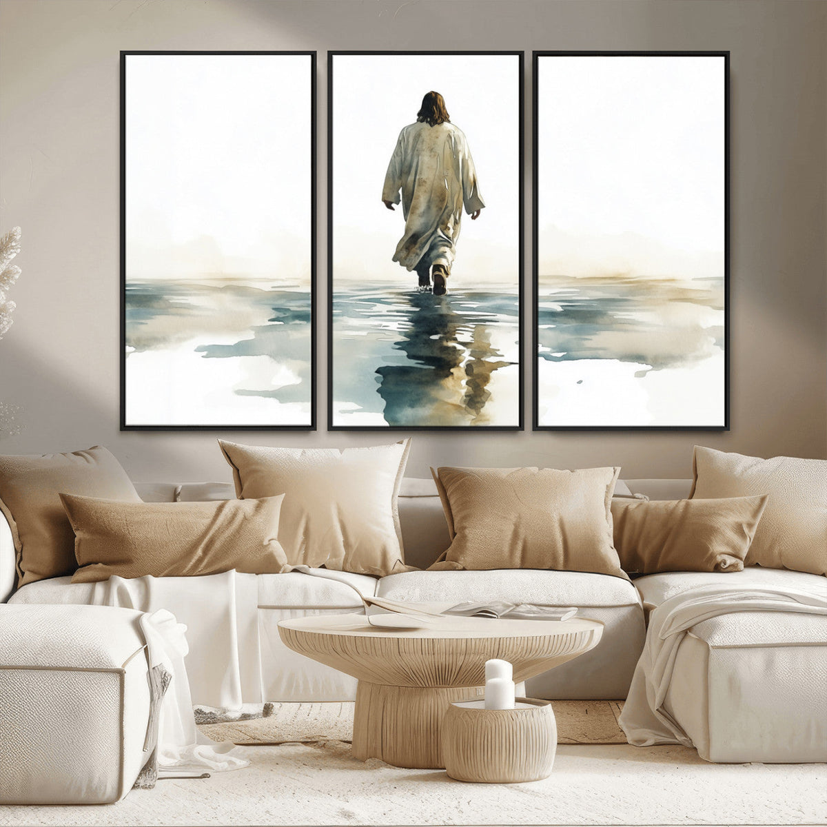 Abstract Jesus Wall Art Canvas Print, Christian Wall Art,
