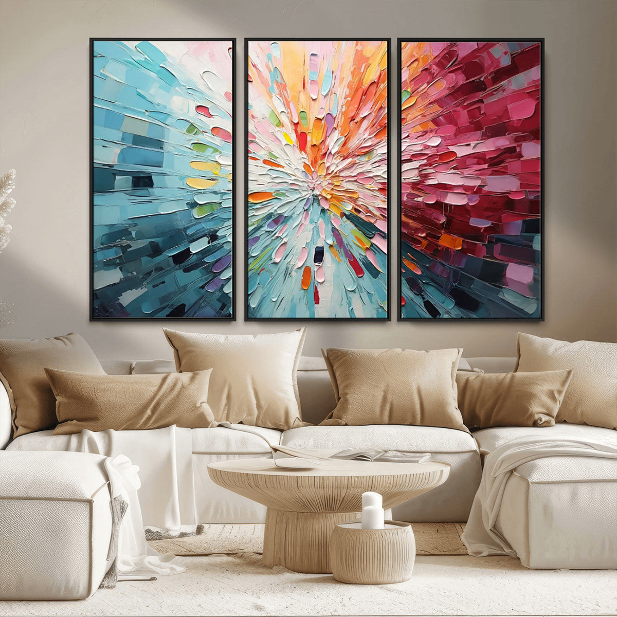 Radiant Bloom Abstract Floral Wall Art Canvas Print -