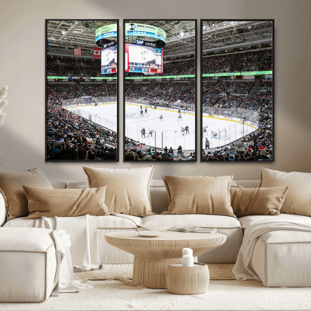 Sharks Arena Blackhawks Sharks Ice Hockey Stadium Wall Art