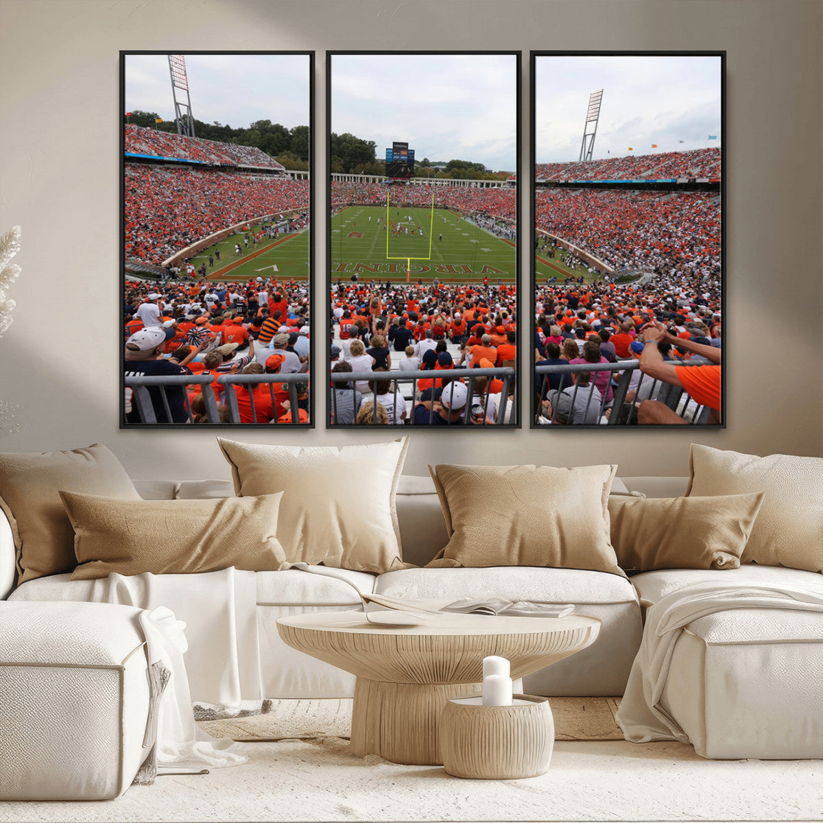 Virginia Cavaliers Football Team Print - Charlottesville Scott Stadium Print Wall Art Canvas