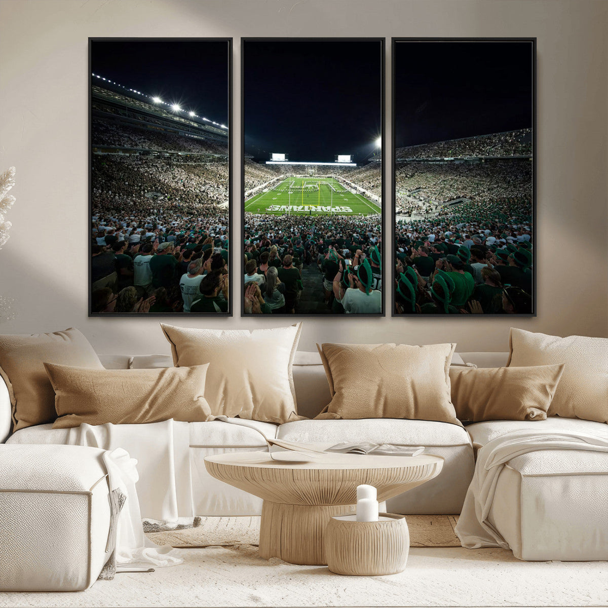 Framed Michigan State Spartans Football Team Print - East