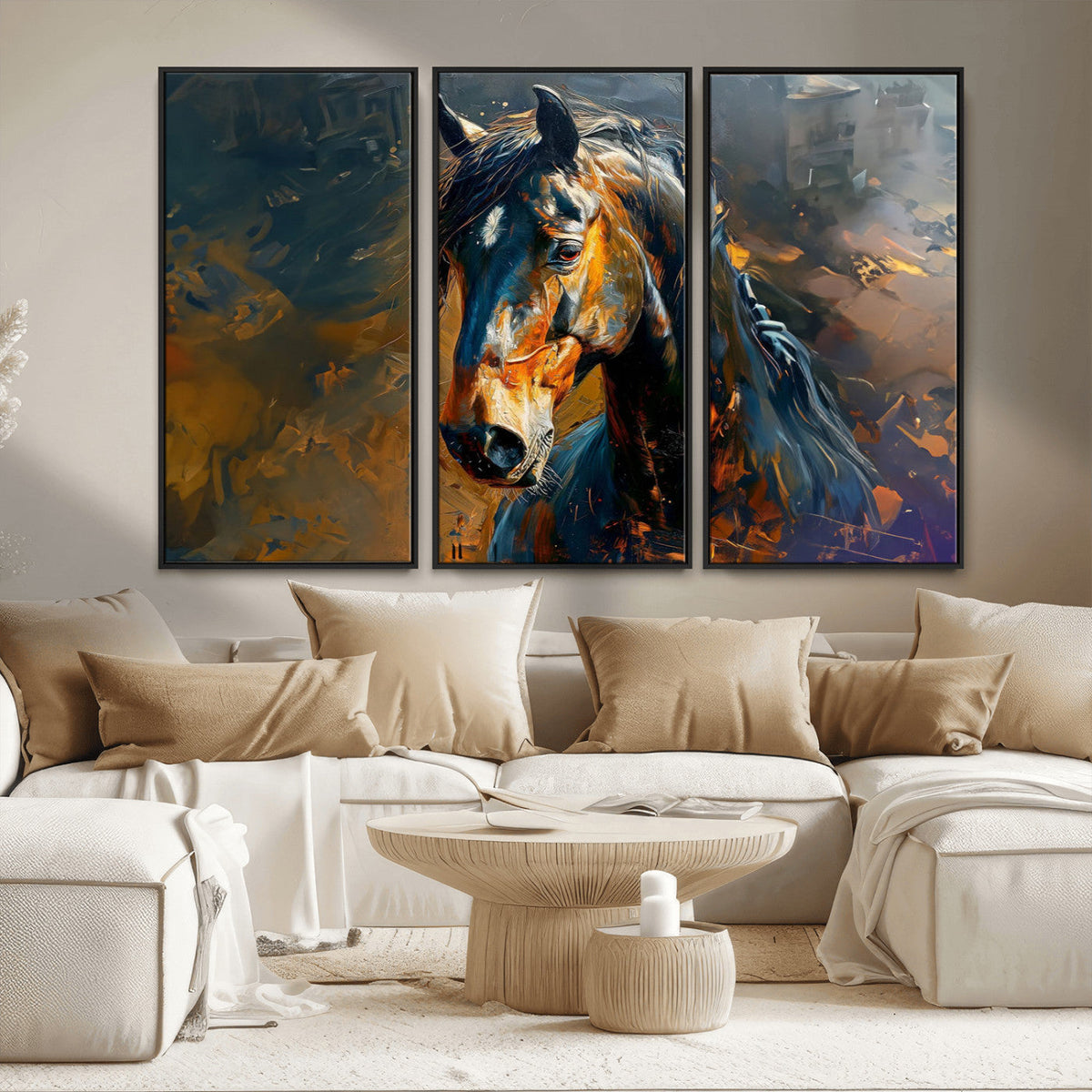 Abstract Horse Wall Art Canvas Print | Farmhouse Wall Decor