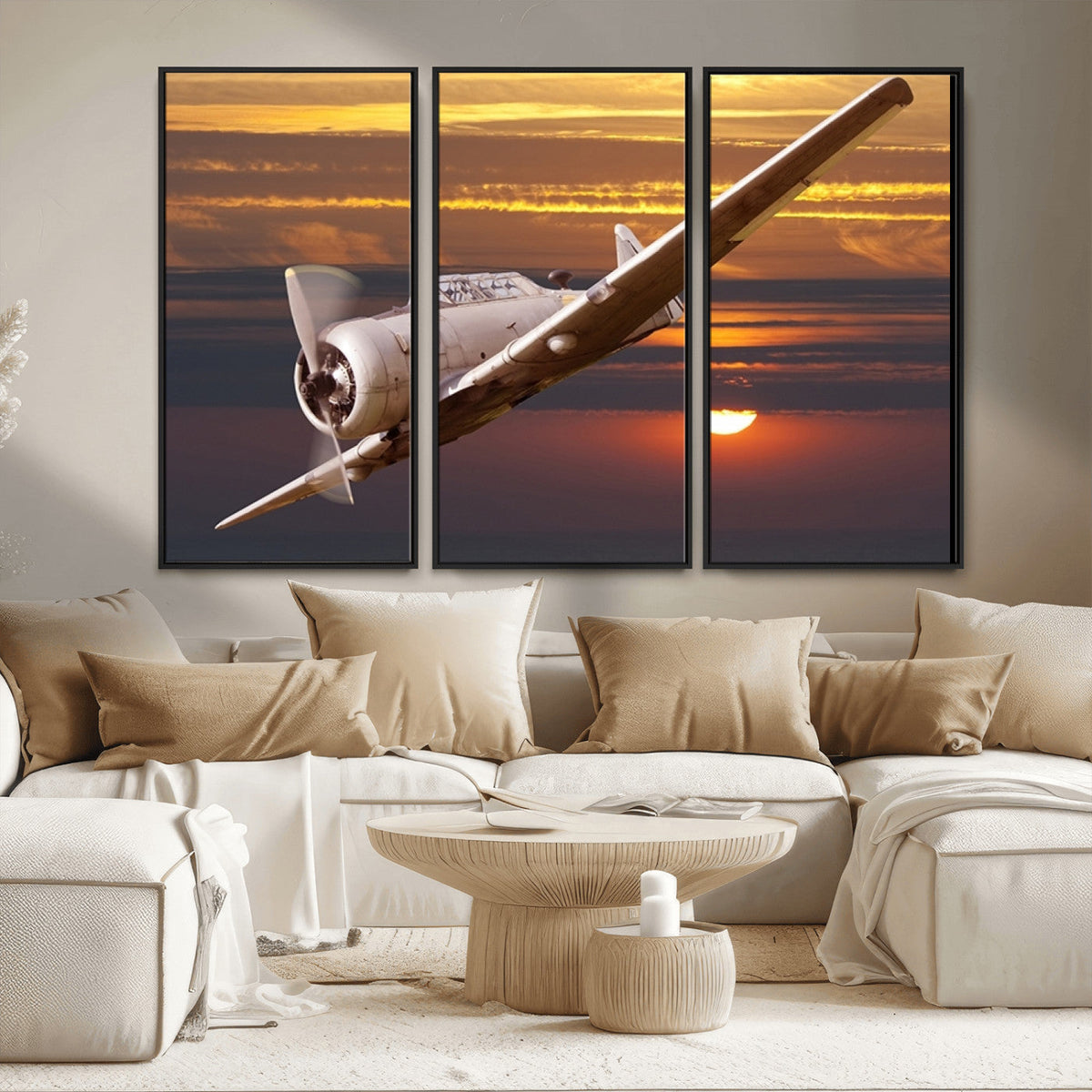 Old War Plane Wall Art Canvas Print