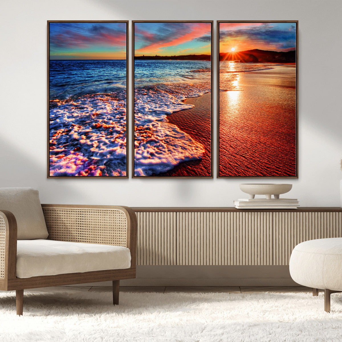 Colorful Coastal Sunset on the Beach Canvas Print, Ocean