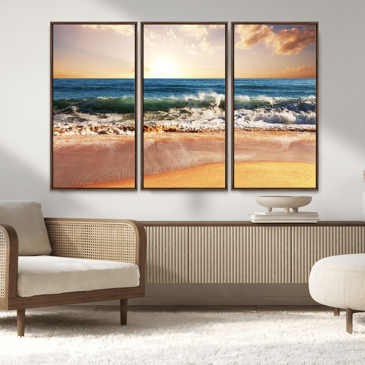 Serene Beach Path Canvas Art, Giclee Canvas Print with