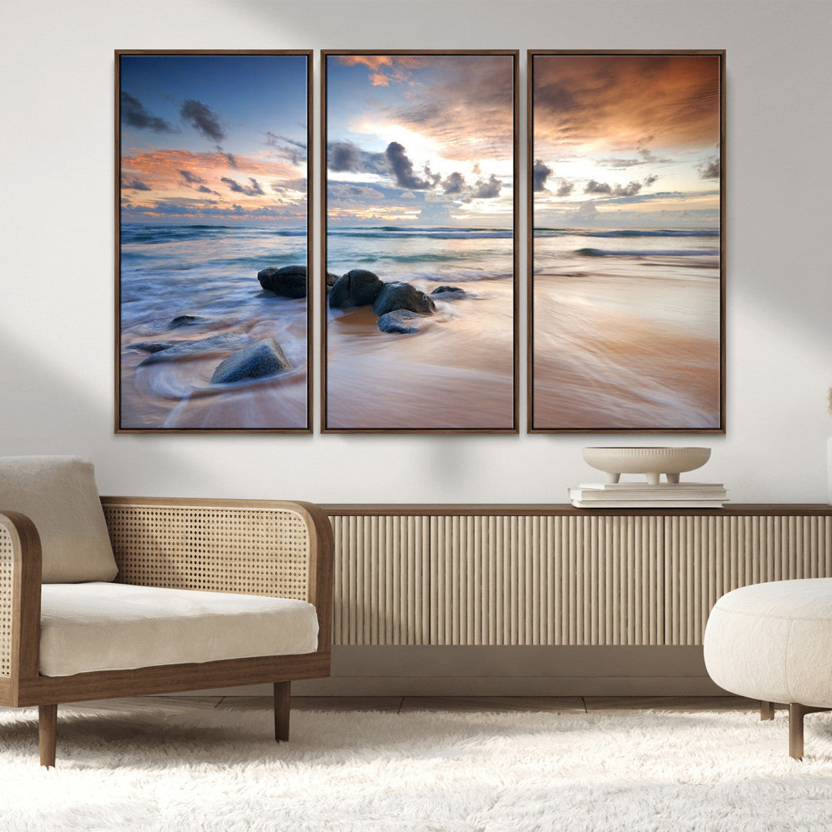 Serene Weather On The Beach Wall Art Canvas Print