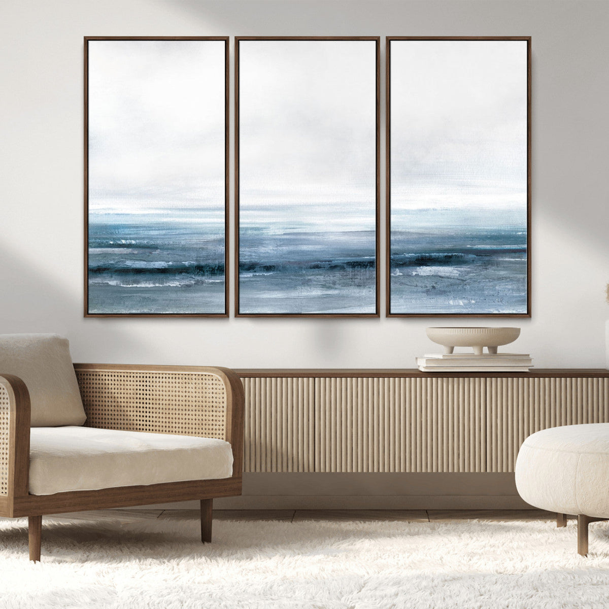 Blue Ocean Abstract Artwork Wall Art Canvas Print