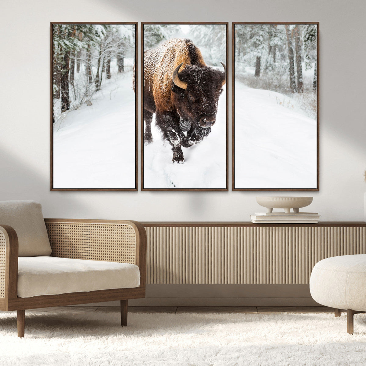 Bison Wall Art Canvas Print For Farmhouse, Animal Canvas