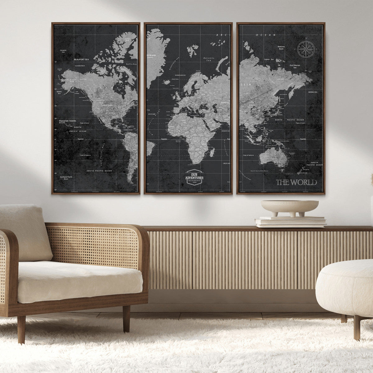 World Map Canvas Print – Detailed Map of the World Wall Art