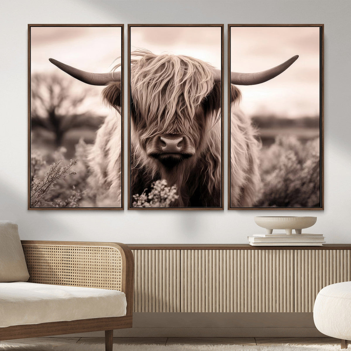 Scottish Cow Longhorn Wall Art Canvas Print