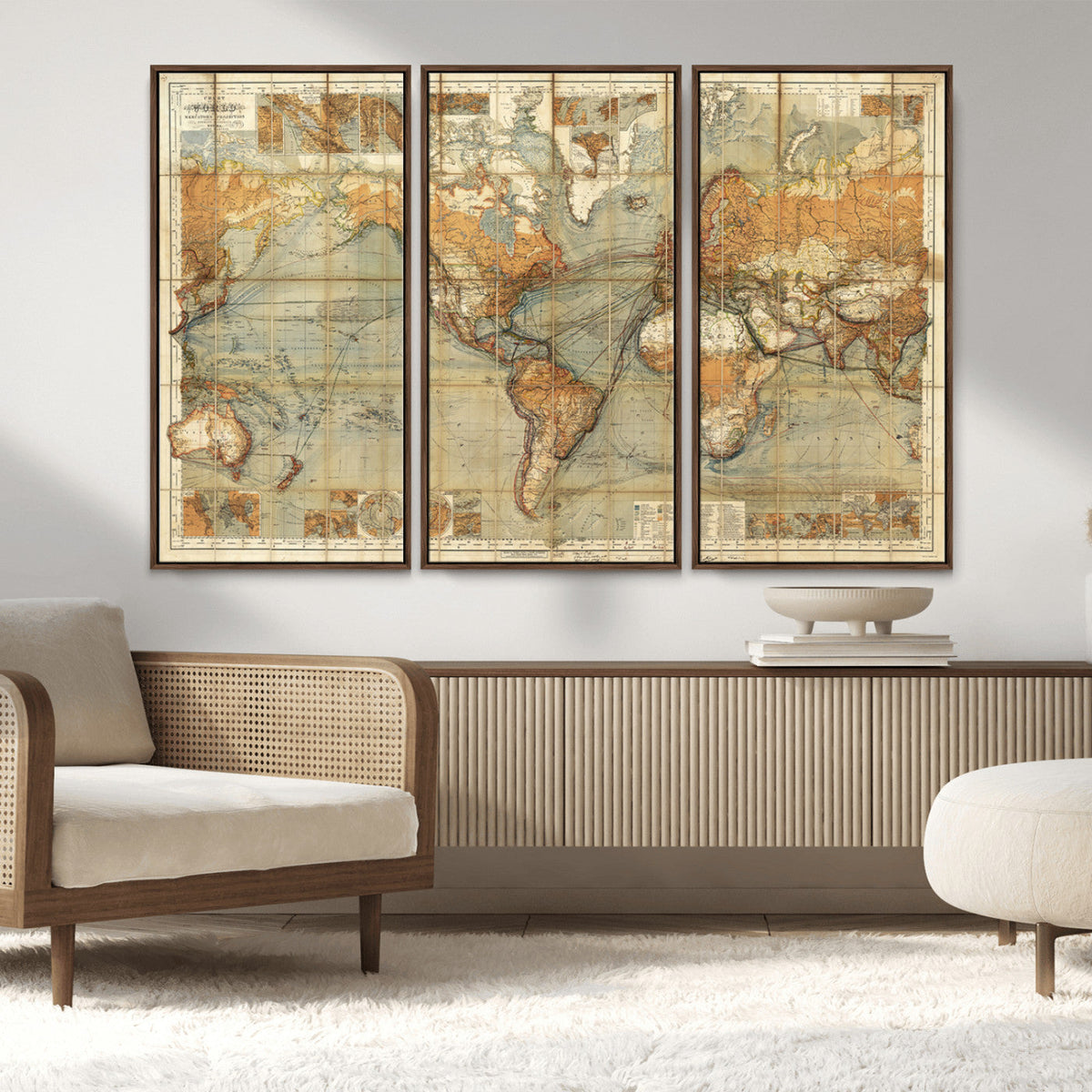 Push Pin World Map Canvas Print – Travel Tracker Wall Art