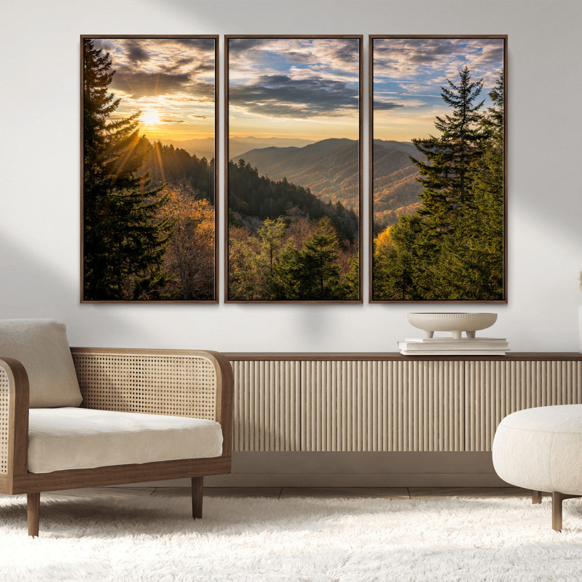 Sunrise Over the Smoky Mountains Canvas Wall Art –