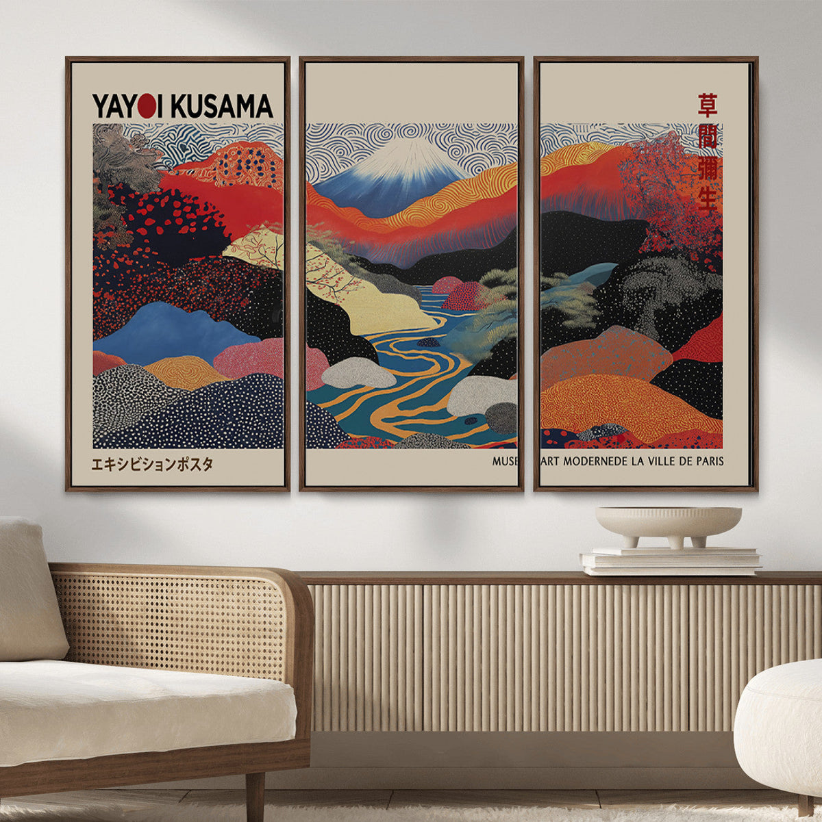 Yayoi Kusama Wall Art – Framed Japanese Abstract Art Print,