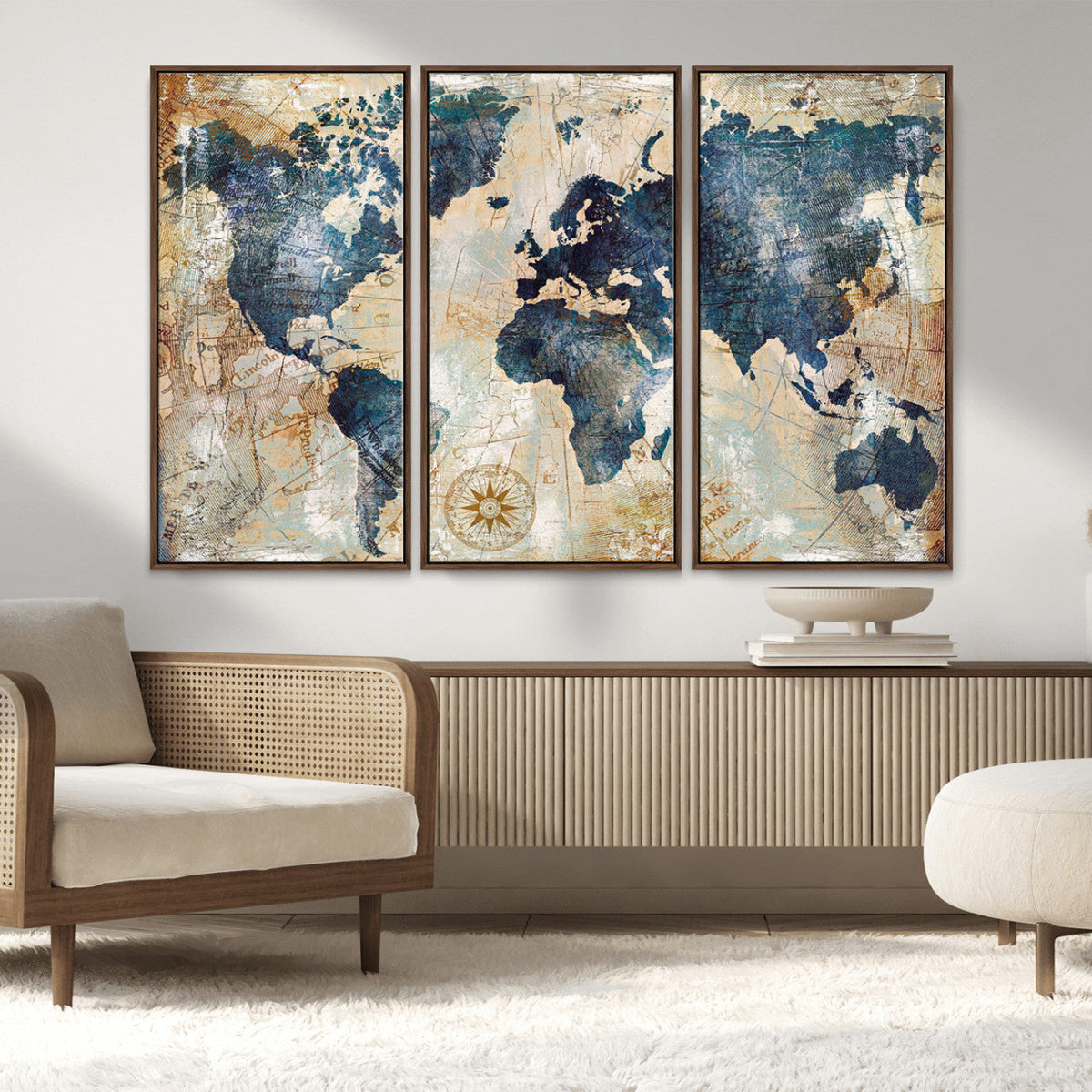 World Map Canvas Print – Framed Wall Art for Couples,
