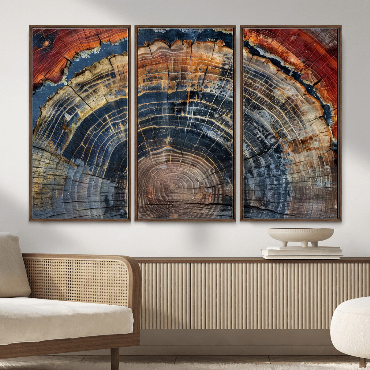 Abstract Tree Ring Wall Art Canvas Print