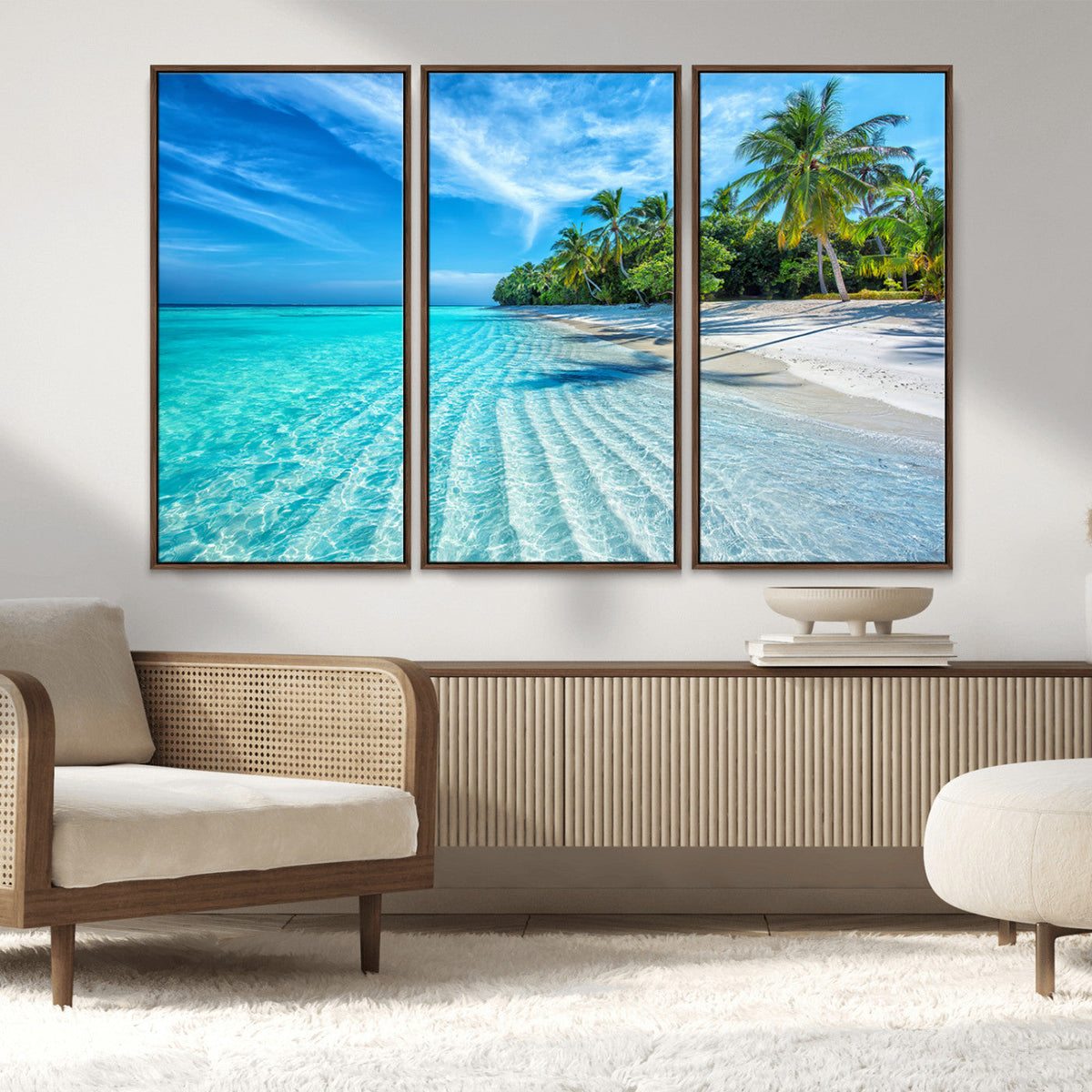 Tropical Beach Wall Art Canvas Print - Serene Ocean