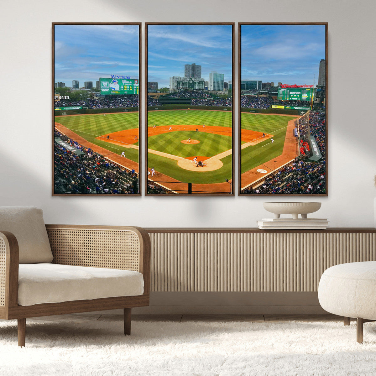 Wrigley Field Chicago Cubs Panoramic Canvas Print –