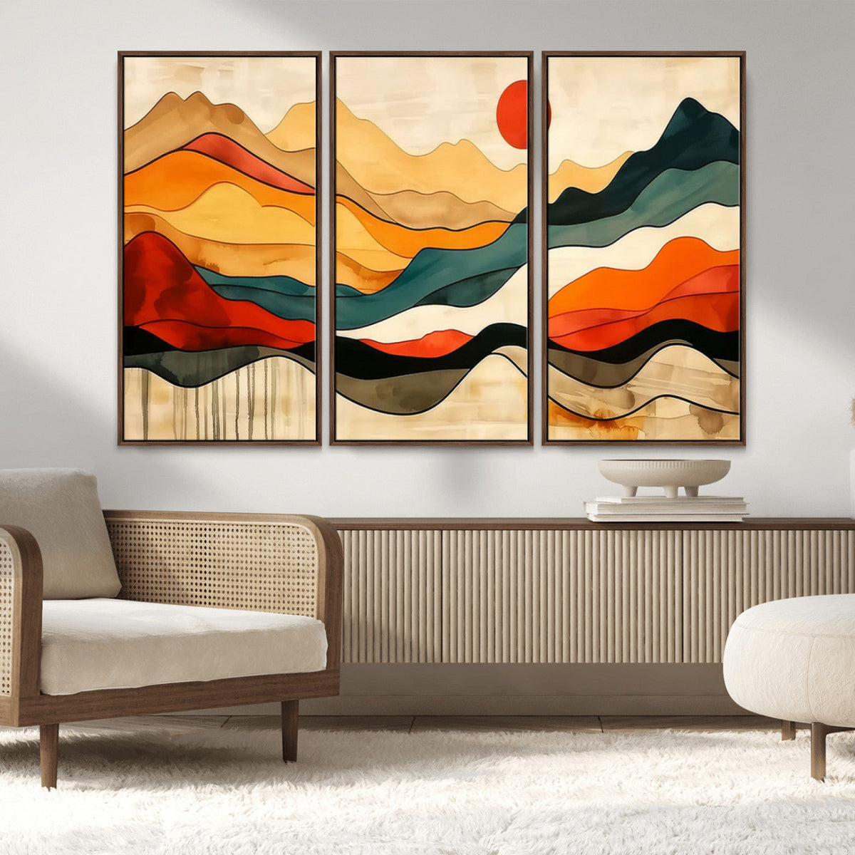 Mid Century Wall Art Print - Abstract Woodland Print -