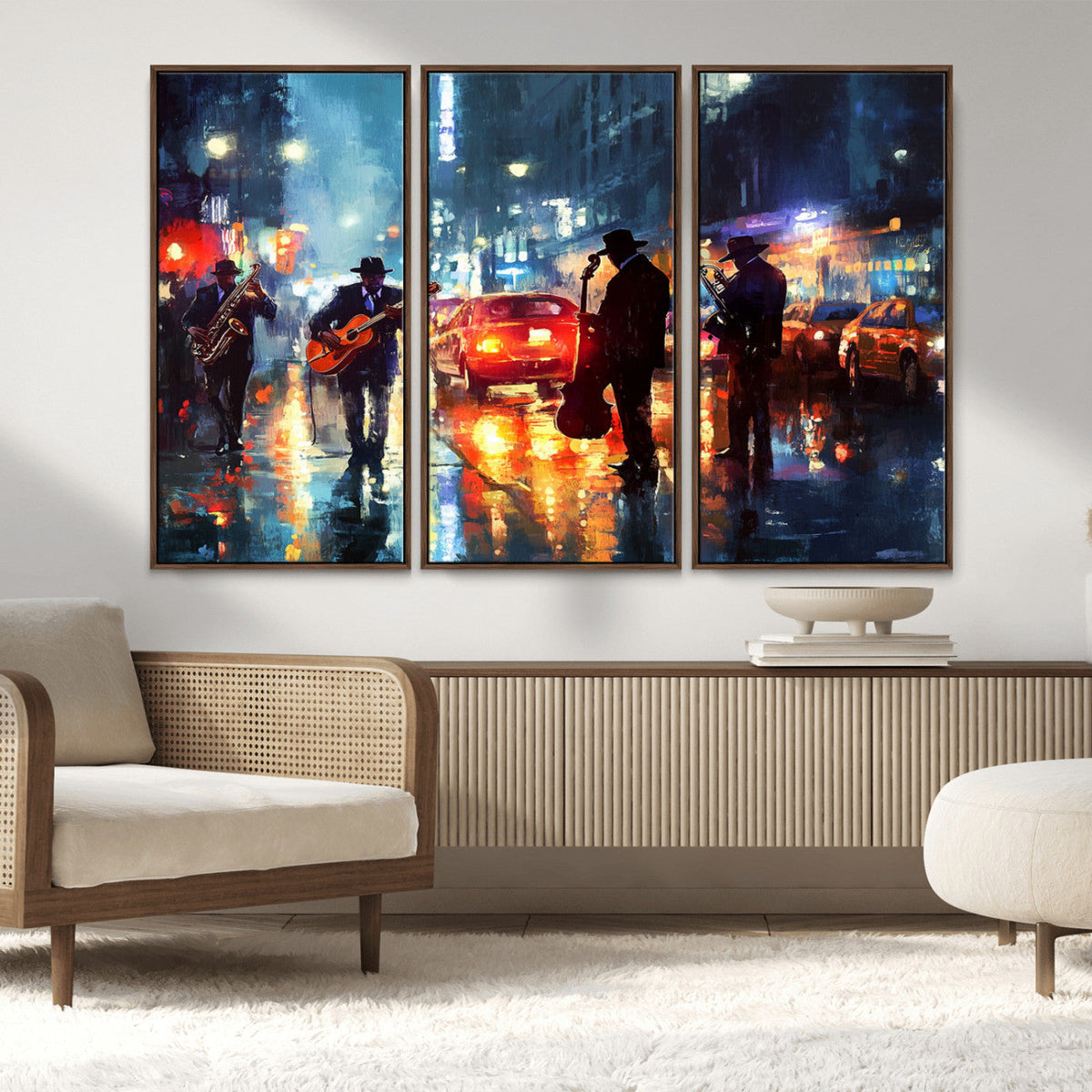 African American Jazz Canvas Wall Art Print – Abstract Music