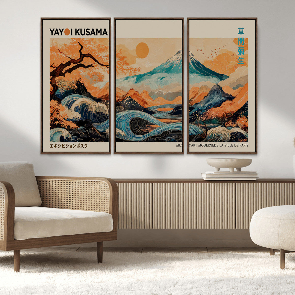 Yayoi Kusama Wall Art Canvas Print – Framed Large Abstract