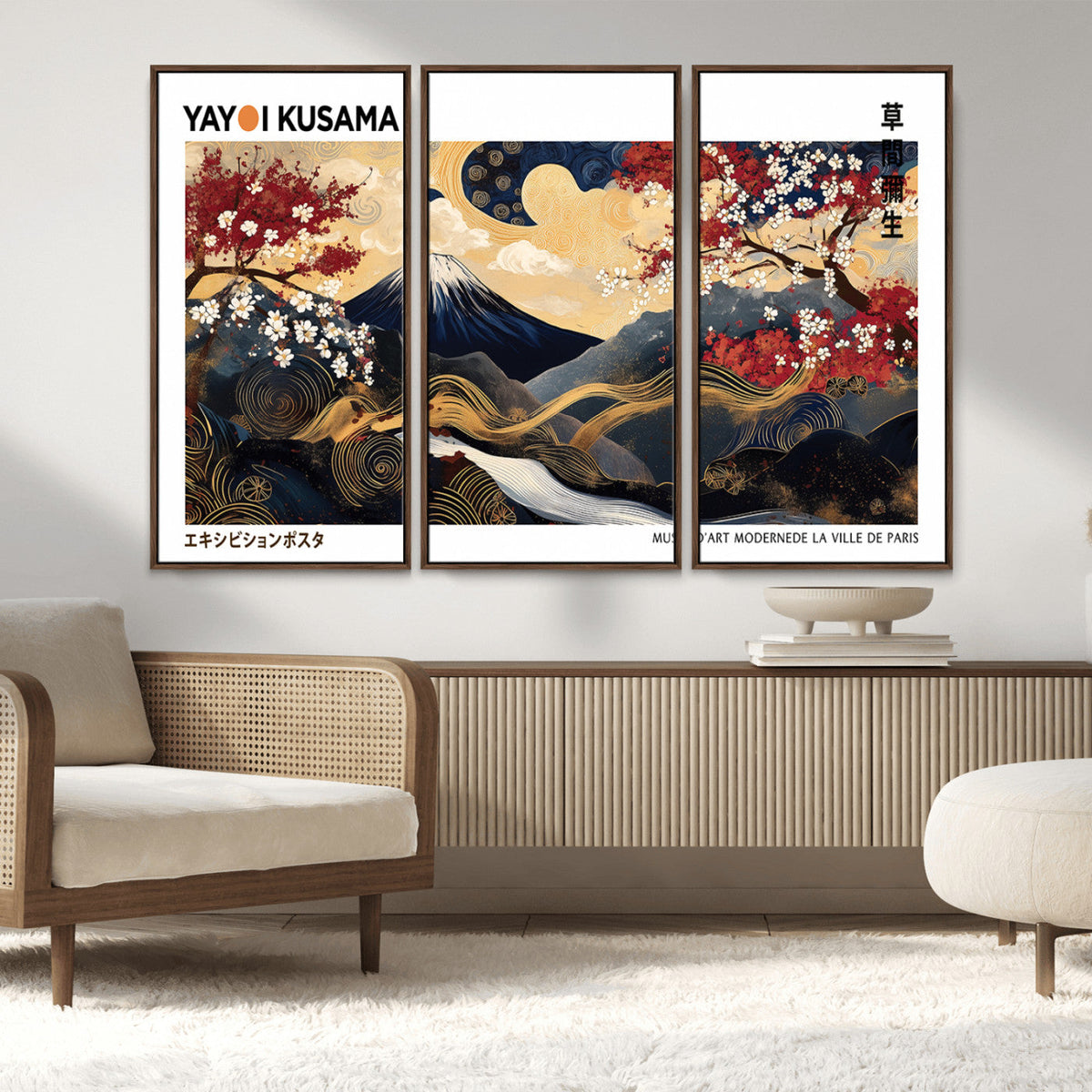 Modern Mount Fuji Wall Art Canvas Print – Framed Abstract