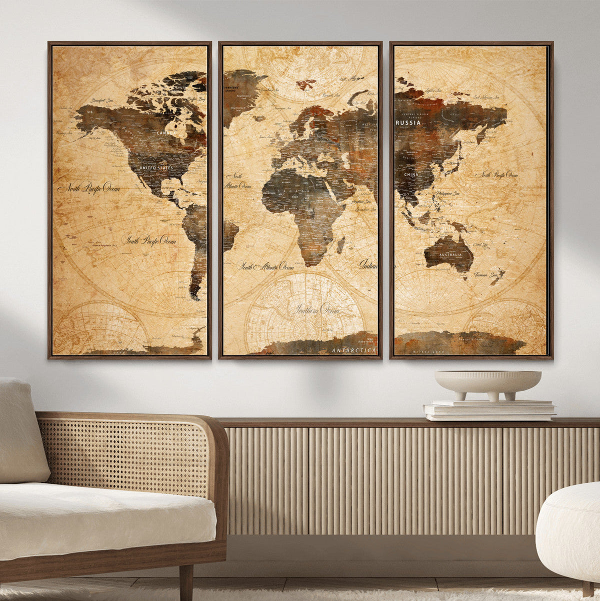 Push Pin World Map Canvas Print – Travel Tracker Wall Art