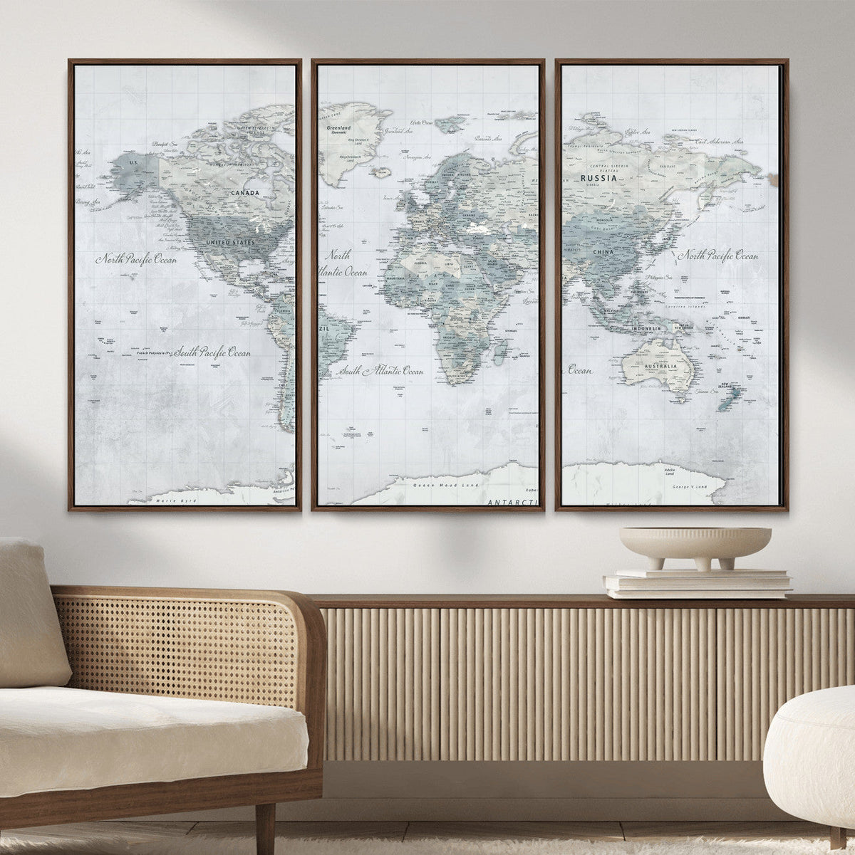World Map Canvas Print – Detailed Map of the World Wall Art