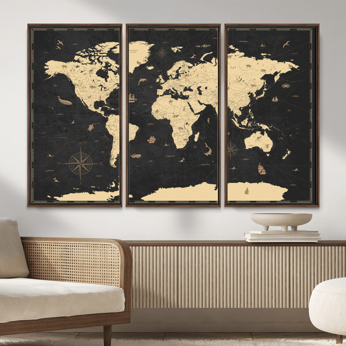 World Map Canvas Print – Detailed Map of the World Wall Art