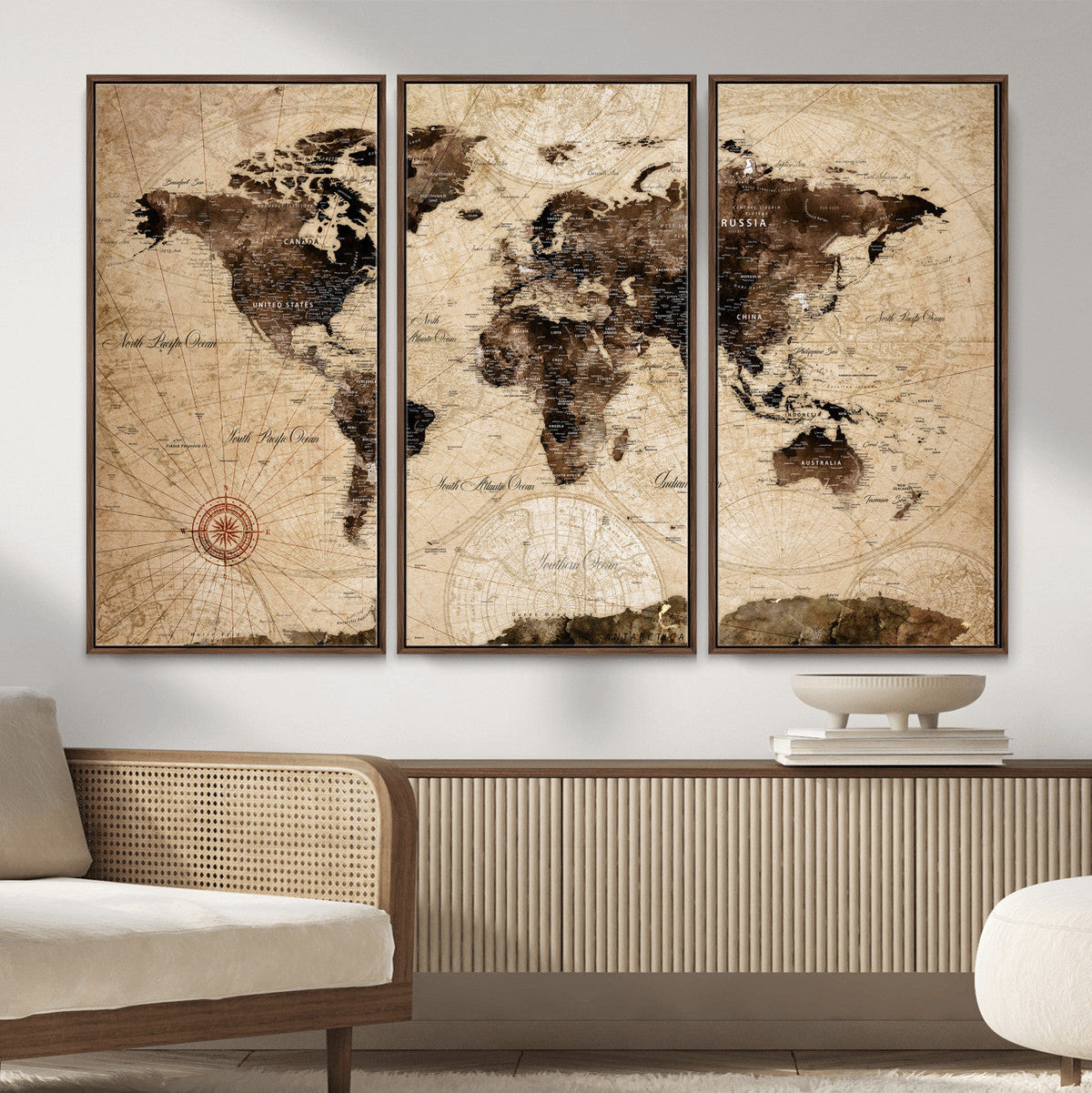 World Map Wall Art Canvas Print