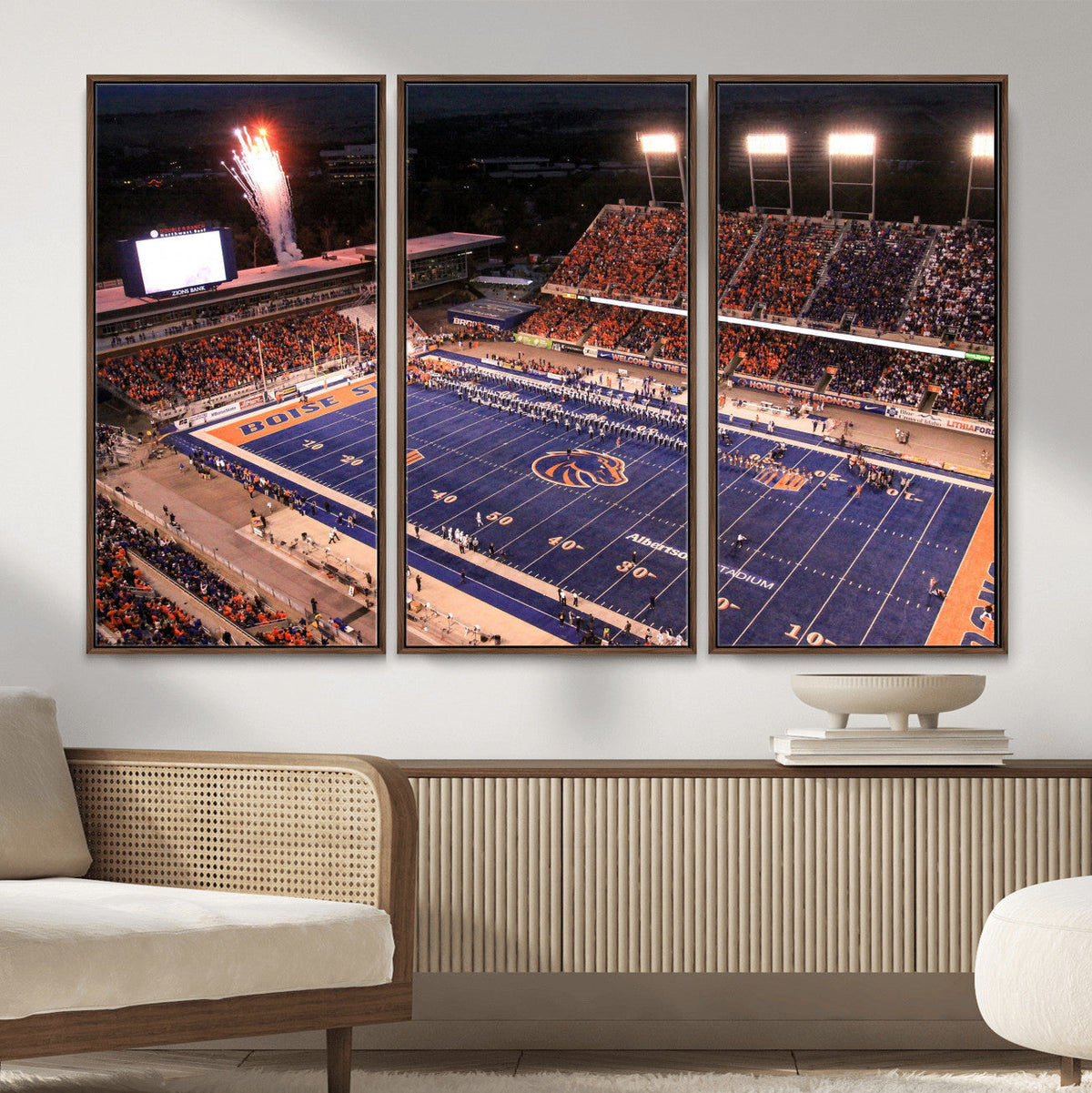 Boise State Stadium Large Wall Art Canvas Print for Living