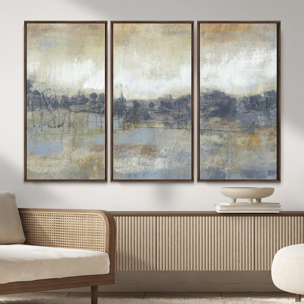 Abstract Neutral Landscape Painting Wall Art