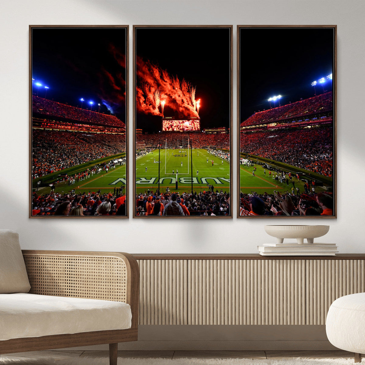 Auburn Stadium Wall Art Canvas Print, College Football Night