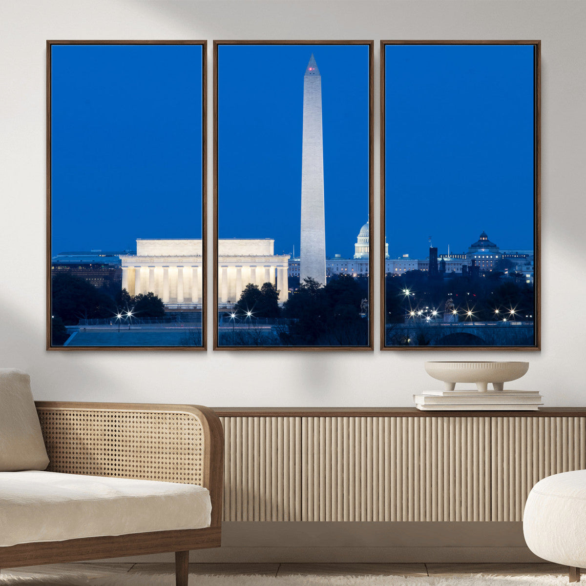 Washington DC Skyline Wall Art Canvas Print – Lincoln