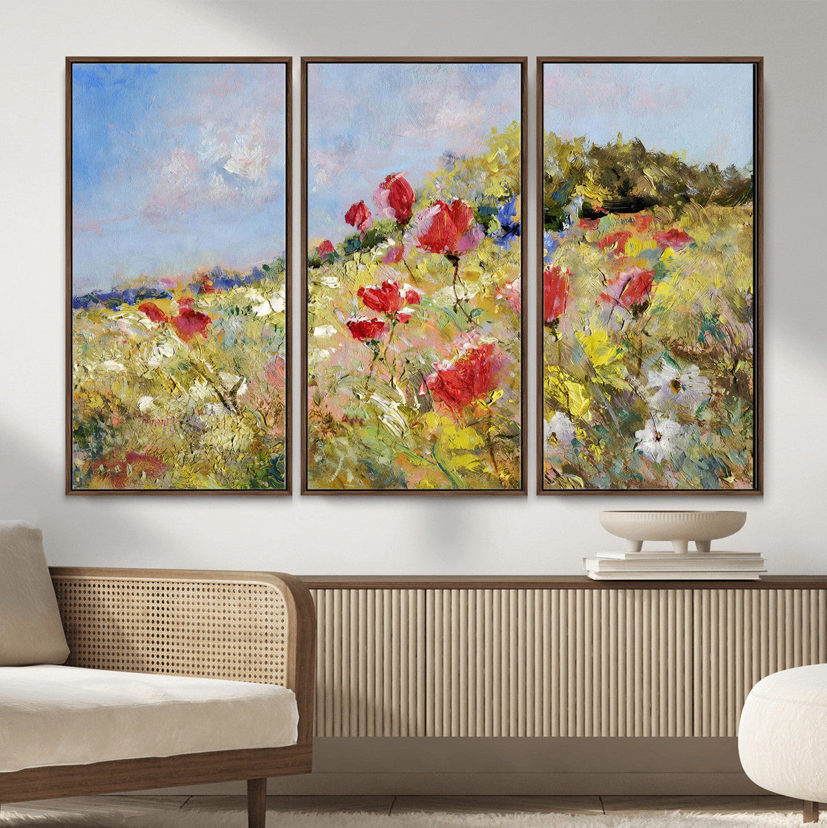 Abstract Mountain Landscape Wall Art Canvas Print – Textured