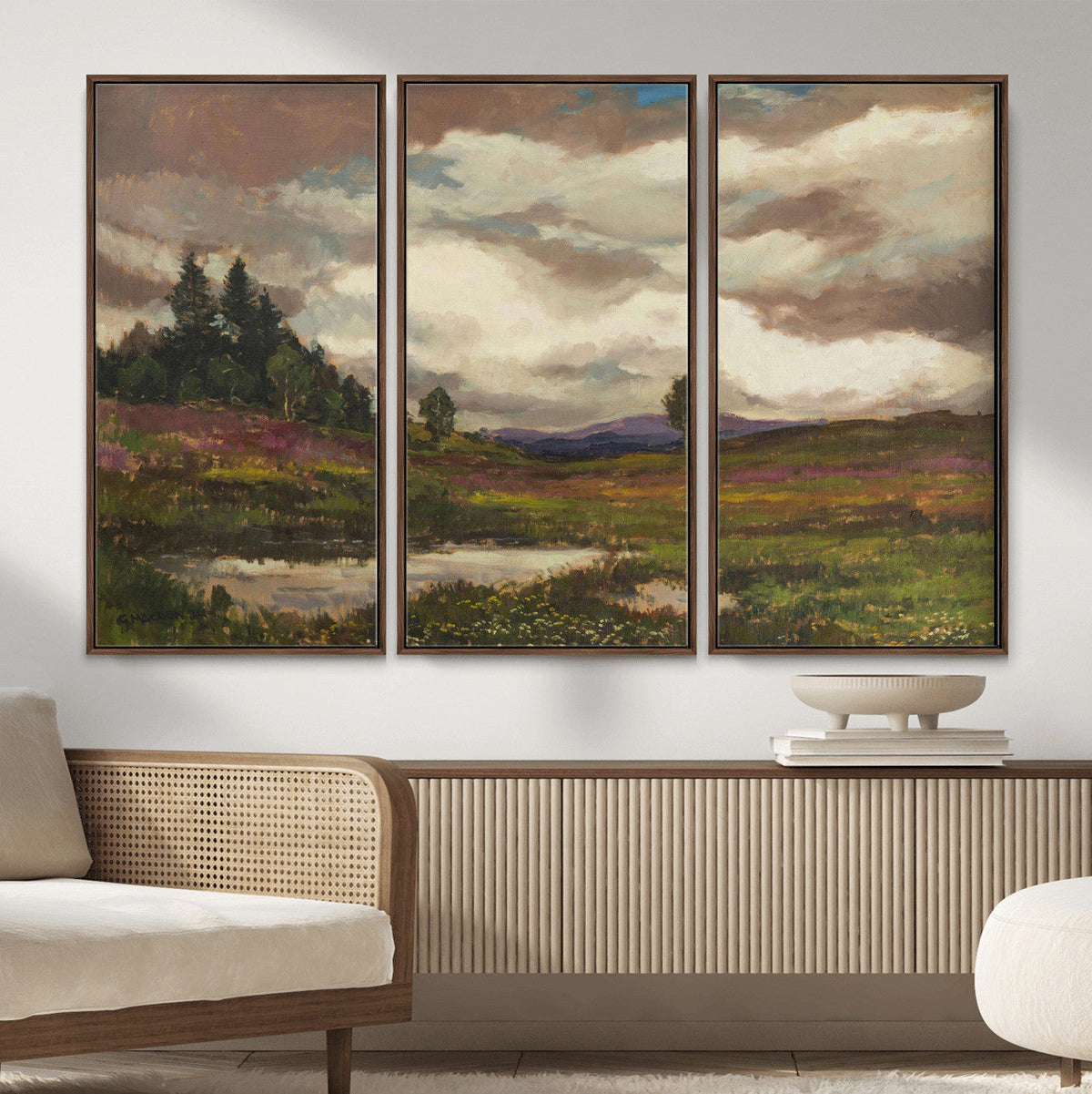 Gustav Macoun Heathland Canvas Print, Czech Landscape Oil