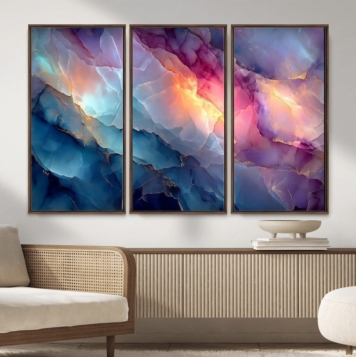 Colorful Abstract Canvas Wall Art Print, Vibrant Popup Color Art Print