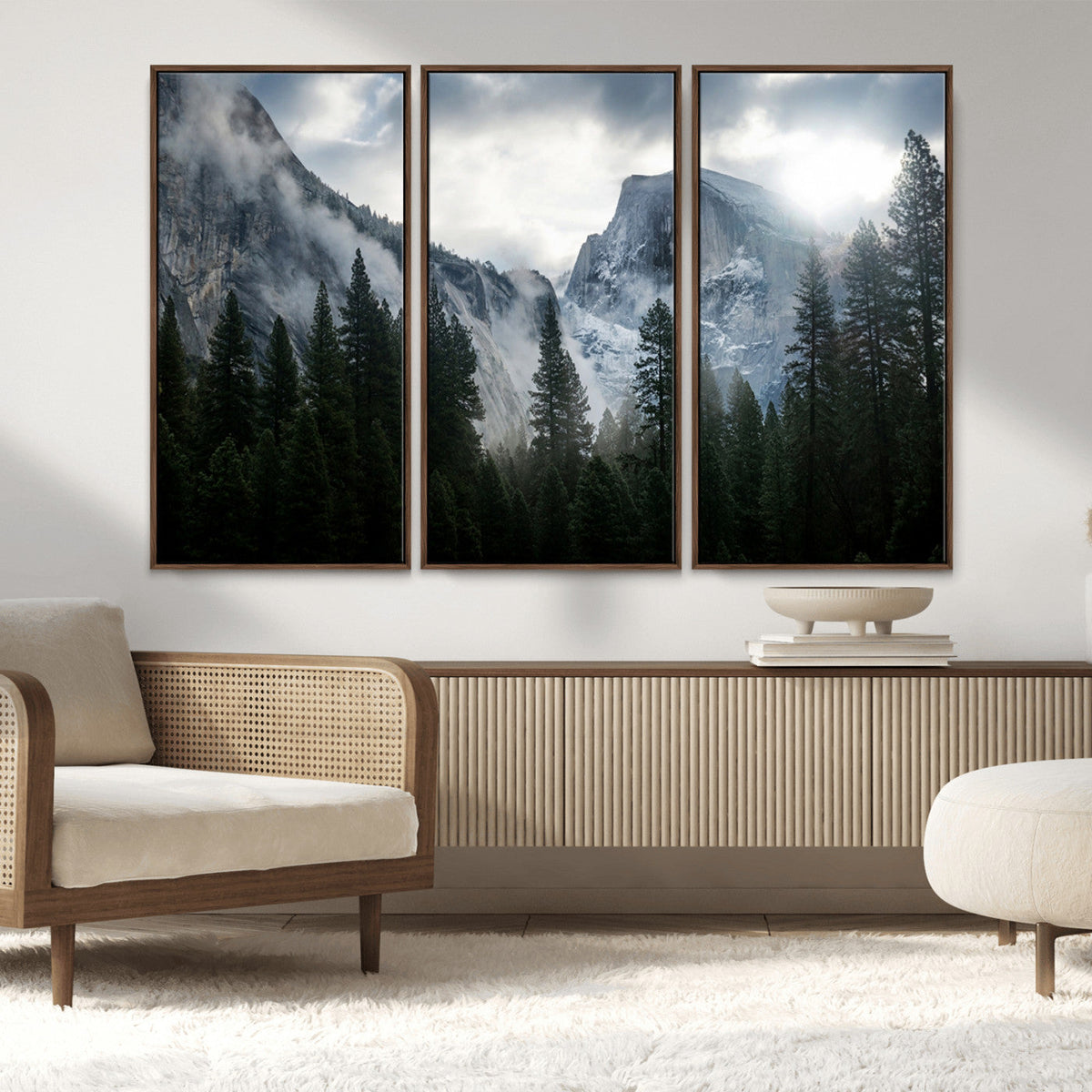 Yosemite National Park El Capitan Foggy Mountain Wall Art |